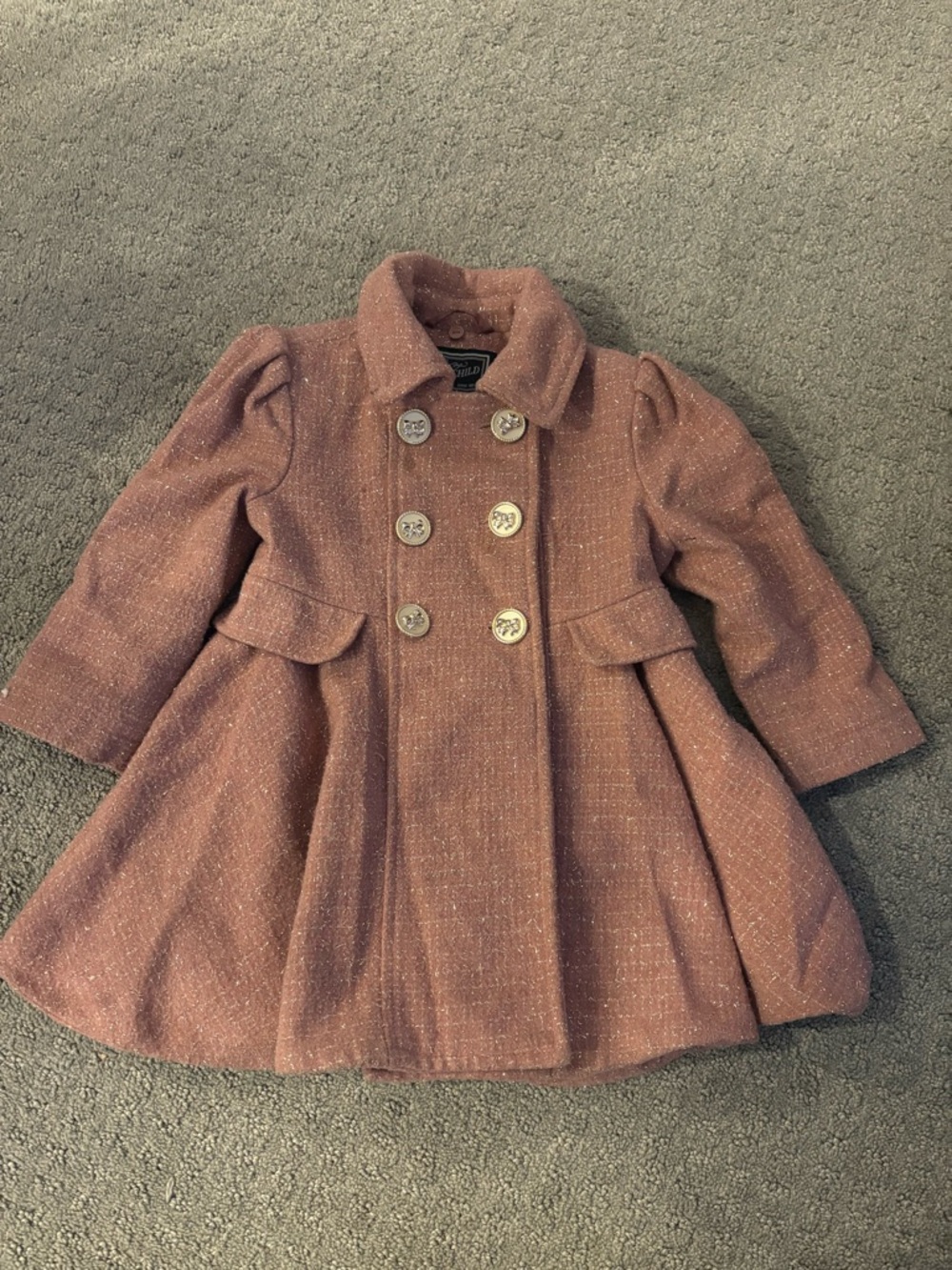 Rothschild Dusty Pink Sparkle Double-Breasted Peacoat